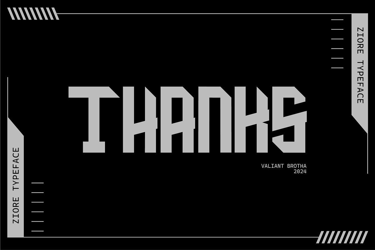 VB Ziore - Futuristic Font, a Sans Serif Font by VALIANTBROTHA (Photo 9 of 9)