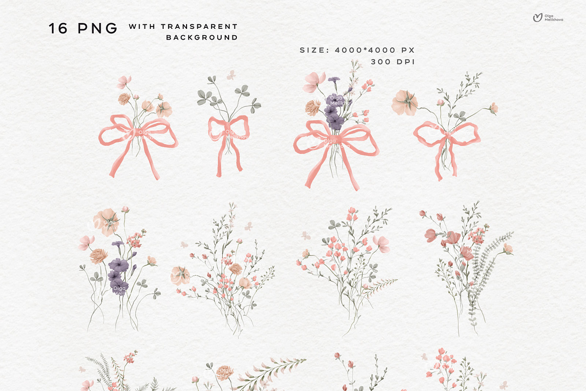Spring Wildflowers, hand drawn, an Object Illustration by ollalya (Photo 2 of 9)
