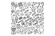 Hand drawn candy collection. Doodle, an Object Illustration by Voodz_shop (Thumbnail 1 of 3)