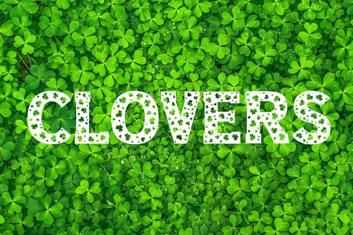 Clover Love St Patrick's Day Font, a Slab Serif Font by vladocar (Photo 3 of 8)