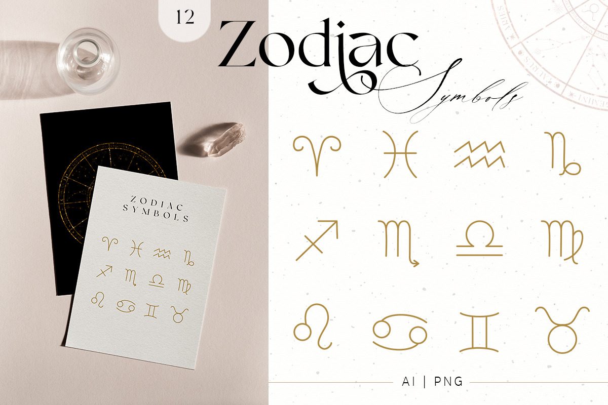 Zodiac Celestial Constellations Set, an Illustration by NassyArt (Photo 2 of 12)