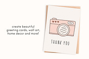 Pink camera clipart illustration, an Illustration by Allyson Johnson (Thumbnail 2 of 3)