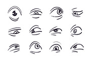 Eyes with emotions set + pattern, a Person Illustration by PaperTrident (Thumbnail 3 of 5)