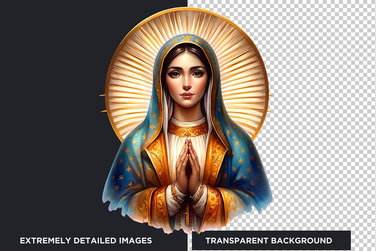 Watercolor Lady of Guadalupe Clipart, a Person Illustration by ThatsDesignArt (Photo 3 of 10)