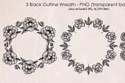 Black Outline Peony Flowers Set, an Illustration by ArtIrisArt (Thumbnail 4 of 13)