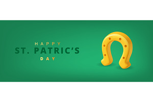 Happy Saint Patricks Day banner with, an Illustration by GraphiShop