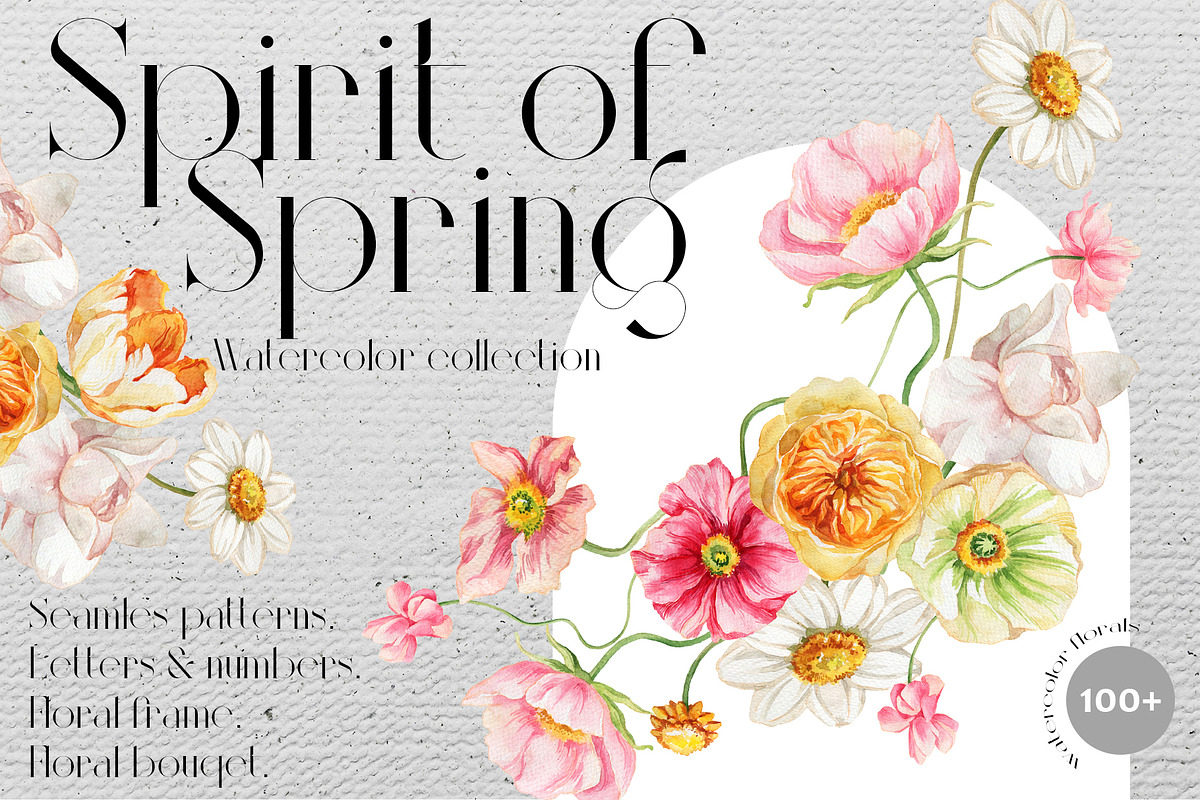Watercolor set Spirit of Spring, a Texture Illustration by Antikva17 (Photo 1 of 10)