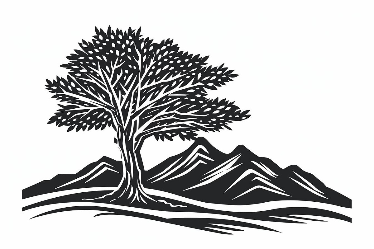 Majestic Mountain and Tree Vector, an Object Graphic by jahid234 (Photo 11 of 11)