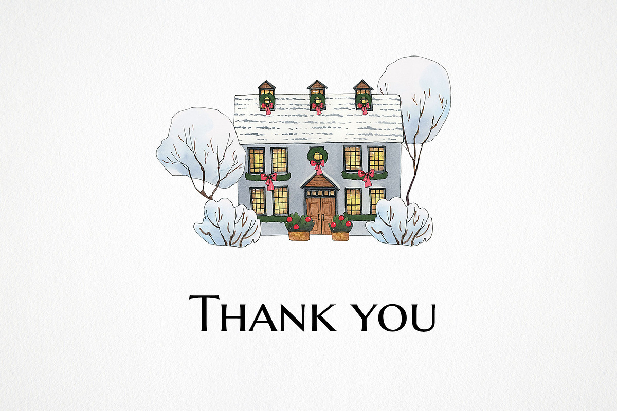 Winter town Christmas house clipart, a Person Illustration by LyubovZaytseva (Photo 23 of 23)