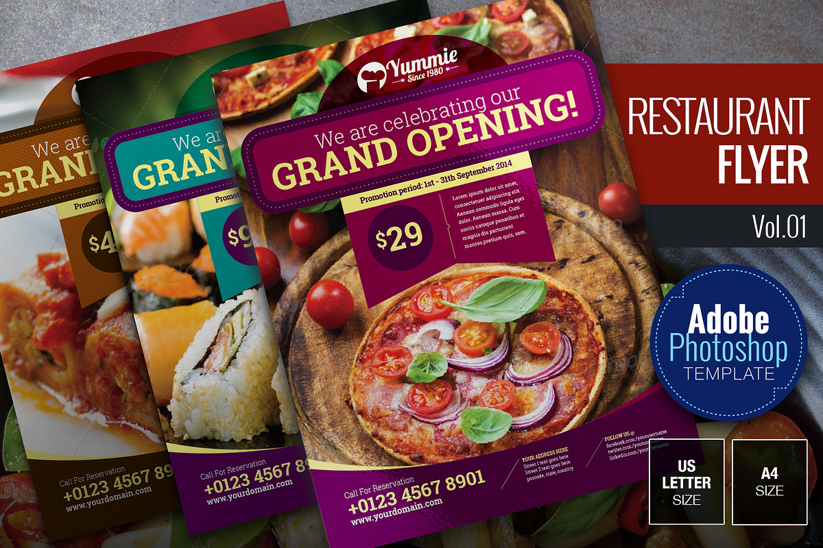 Restaurant Flyer Bundle, a Flyer Template by KitCreativeStudio2 (Photo 2 of 5)