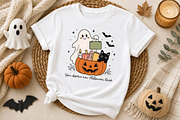 Cute Ghost with Pumpkin Decor PNG, a Seasonal Illustration by Designworld (Thumbnail 2 of 4)