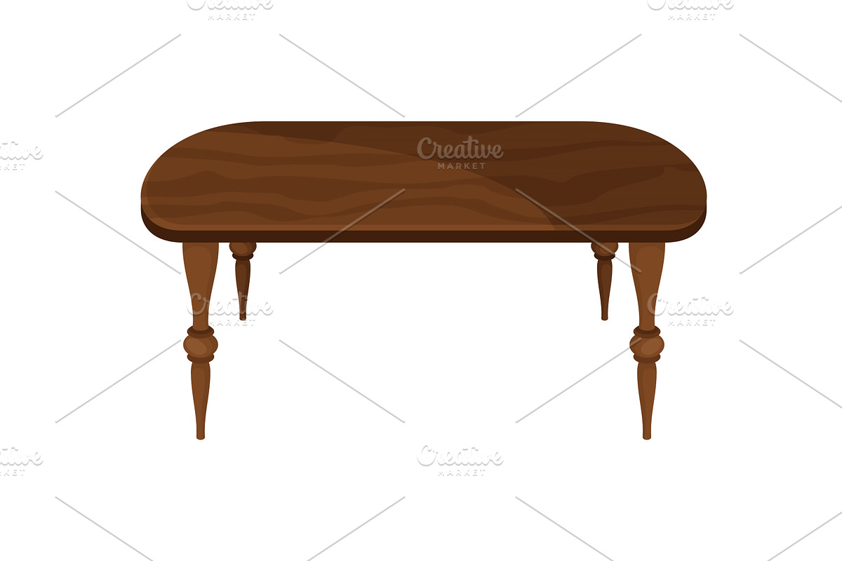 Table furniture of wood, interior, an Object Illustration by the8monkey
