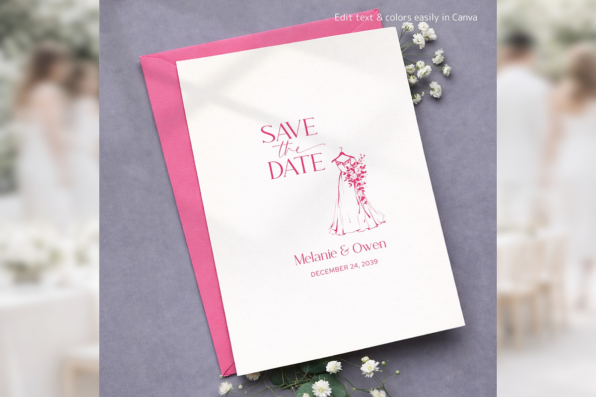 Modern Minimal Save Date Canva bd010, an Invitation Template by TyphoonStudio (Photo 6 of 10)