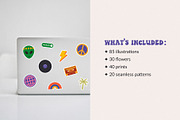 Retro Vibes Graphic Set 60s 70s, an Illustration by May Motif (Thumbnail 2 of 23)