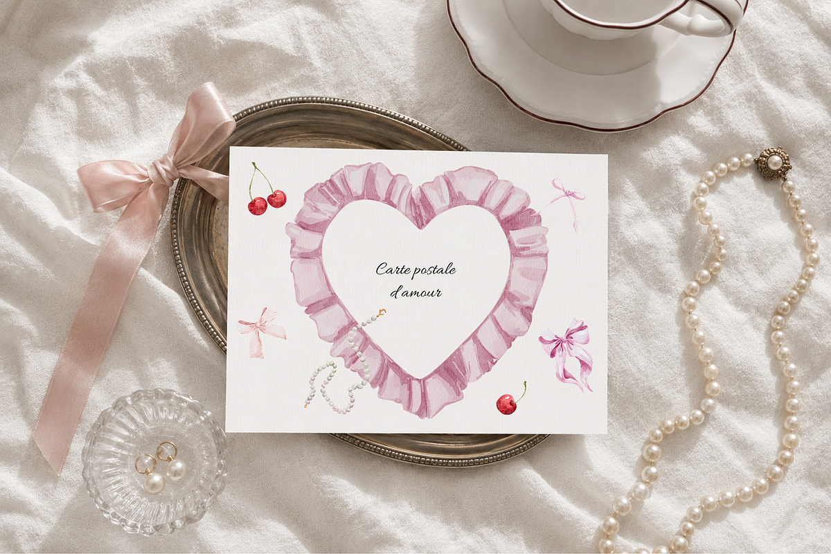 Parisian Coquette Watercolor Kit, a Decorative Illustration by Yuliia Lashevska (Photo 5 of 16)
