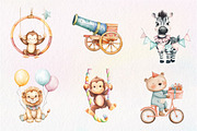 Vintage Circus Party Animals Clipart, an Illustration by CreationArt (Thumbnail 3 of 9)
