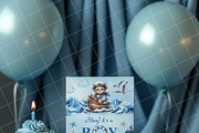 Boy birthday invitation card mockup, an Advertising Mockup by Blush Roses Print (Thumbnail 7 of 7)