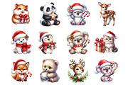 Cute Animal Christmas Clipart Bundle, a Graphic by CitraGraphics (Thumbnail 4 of 4)