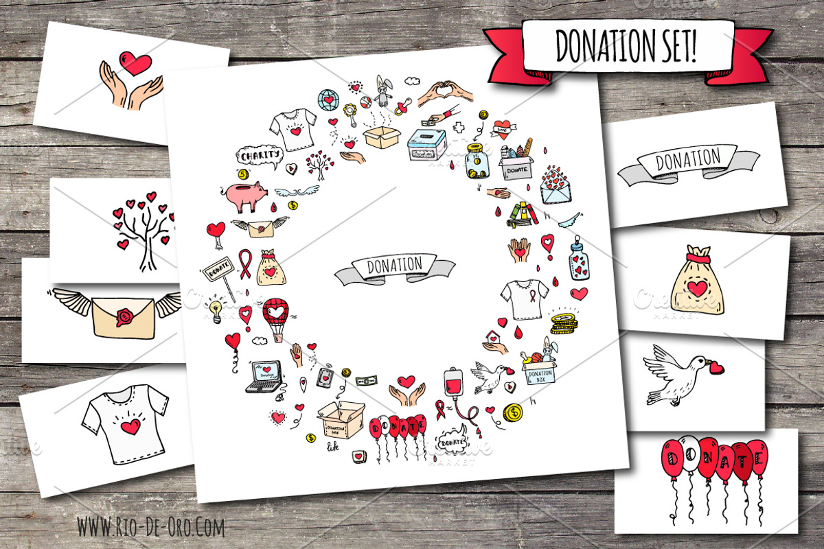 63 Donation hand drawn color icons!, an Outline Icon by Natasha-Pankina.com (Photo 2 of 4)