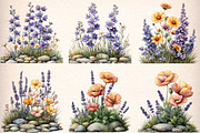 Wildflowers Watercolor Botanical Flo, an Illustration by Digital Artistic99 (Thumbnail 2 of 11)