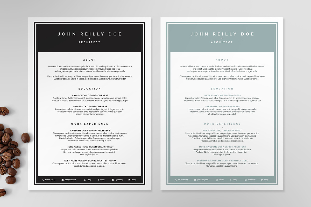 Resume/CV Template X, a Resume Template by Print Forge (Photo 2 of 3)
