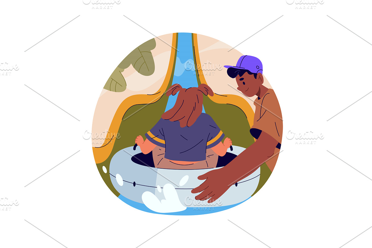 Amusement park water attraction with, a Sport Illustration by Elegant Solution