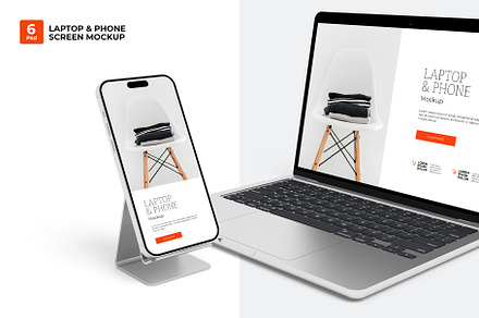 Laptop And Phone Screen Mockup