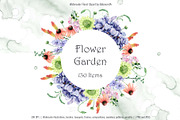 Flowers Watercolor Clipart, a Decorative Illustration by BalanceUA (Thumbnail 1 of 16)