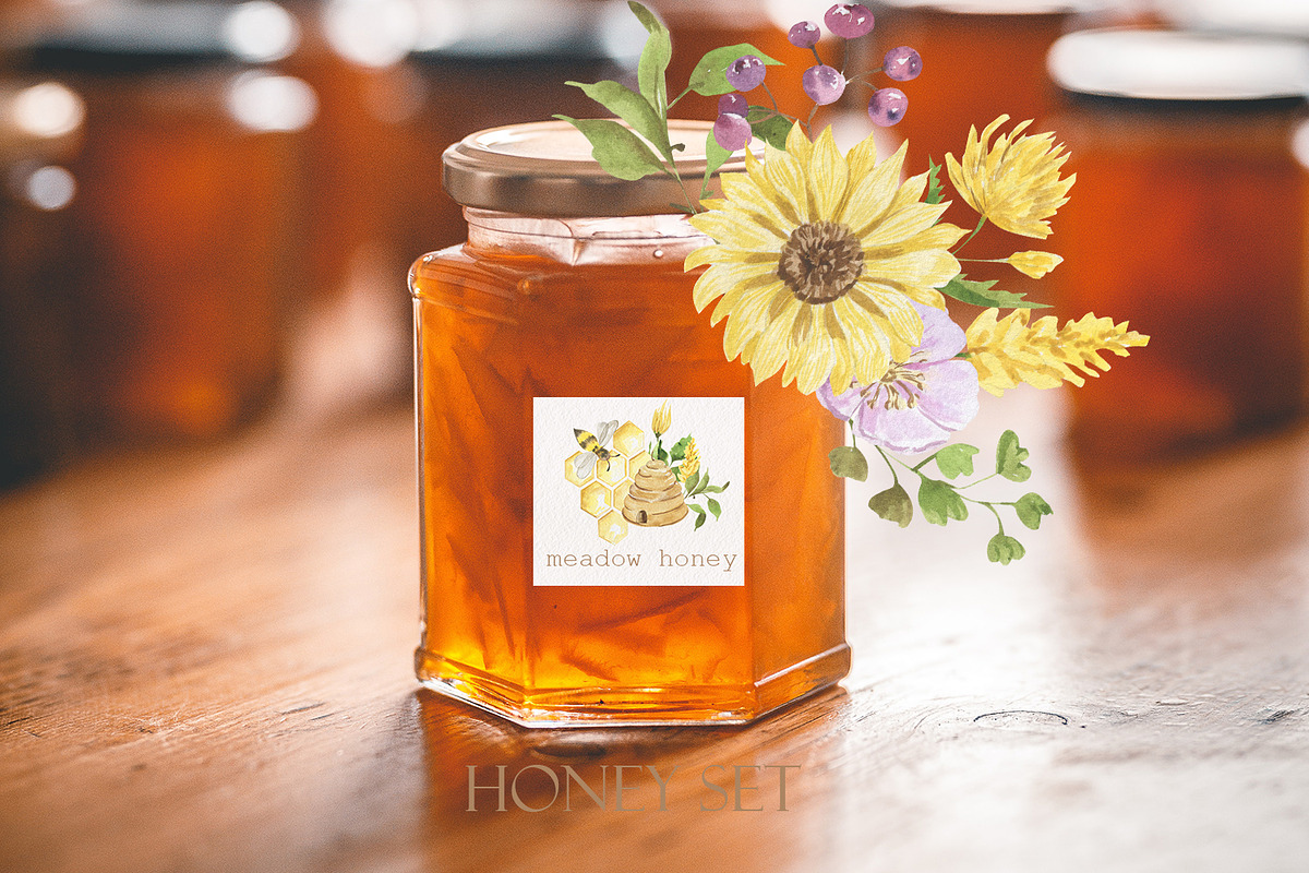 Honey watercolor set, a Food Illustration by Love Watercolor Store (Photo 10 of 10)