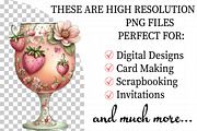 Cute Strawberry and Wine Clipart, an Illustration by Daily.Designs (Thumbnail 2 of 5)