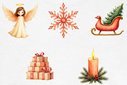 Peach Colored Christmas Clipart, an Illustration by CrexoraLab (Thumbnail 3 of 5)