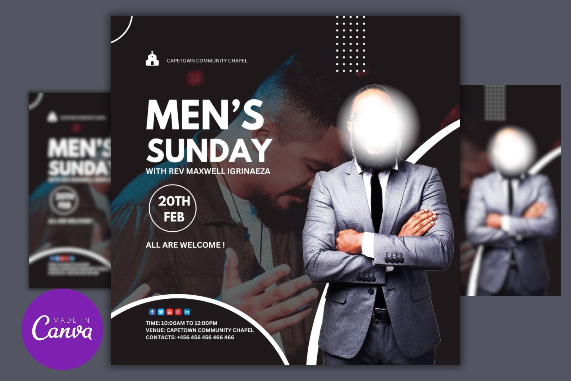 Men's Sunday Flyer Template (Canva)