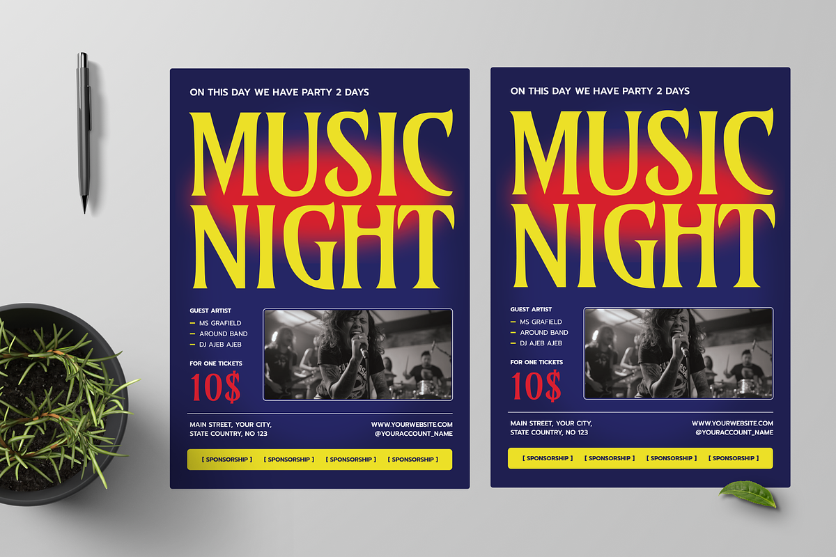 Music Night Flyer, a Flyer Template by Annora Studio (Photo 2 of 5)