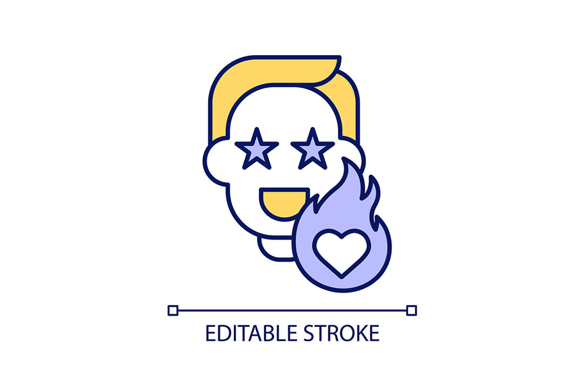 Excited man RGB color icon, an Icon by IMG Visuals
