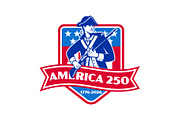 America 250 Years Patriot Retro Logo, an Illustration by patrimonio (Thumbnail 1 of 3)