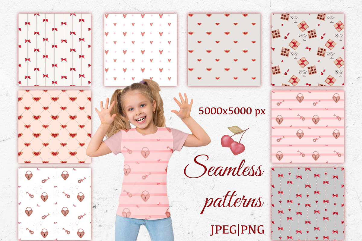 Valentine Watercolor Set, a Seasonal Illustration by ZabolotnaArt (Photo 8 of 11)