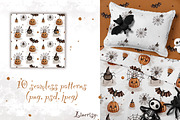 Halloween- illustration and patterns, an Illustration by Linerisyart (Thumbnail 2 of 11)