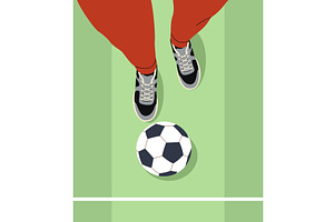 Feet in sneakers top view and, a Sport Illustration by YummyBuum