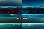 Ocean Border Clipart, Waves Clip Art, an Illustration by Paper Element (Thumbnail 5 of 7)