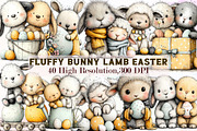 Fluffy Bunny Lamb Easter Clipart, an Illustration by Sublimation Artist (Thumbnail 1 of 7)
