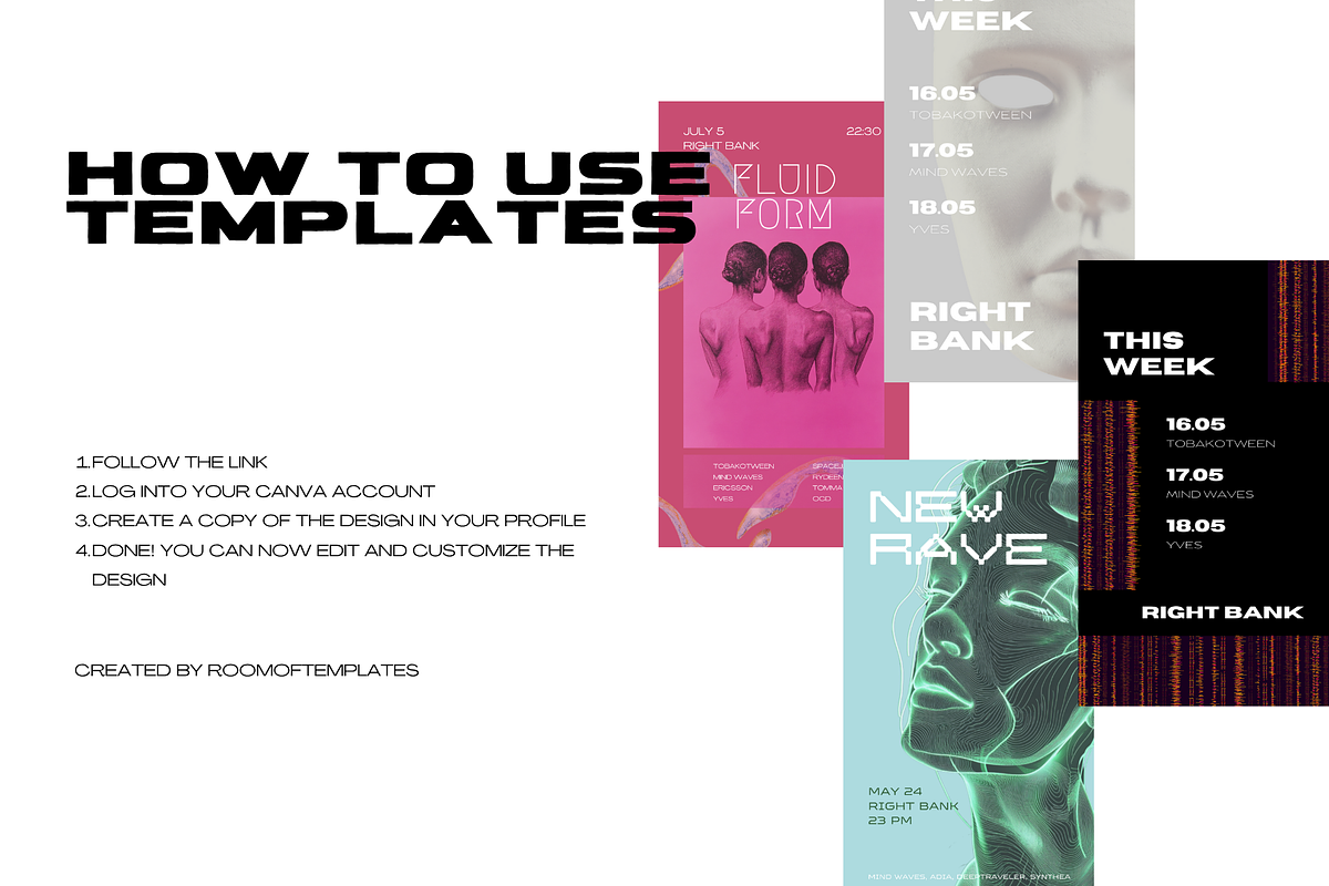 Instagram techno templates, a Social Media Template by Roomoftemplates (Photo 5 of 5)