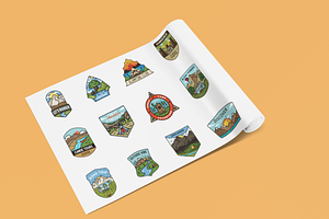 Camping Badges Stickers Pack Vol2