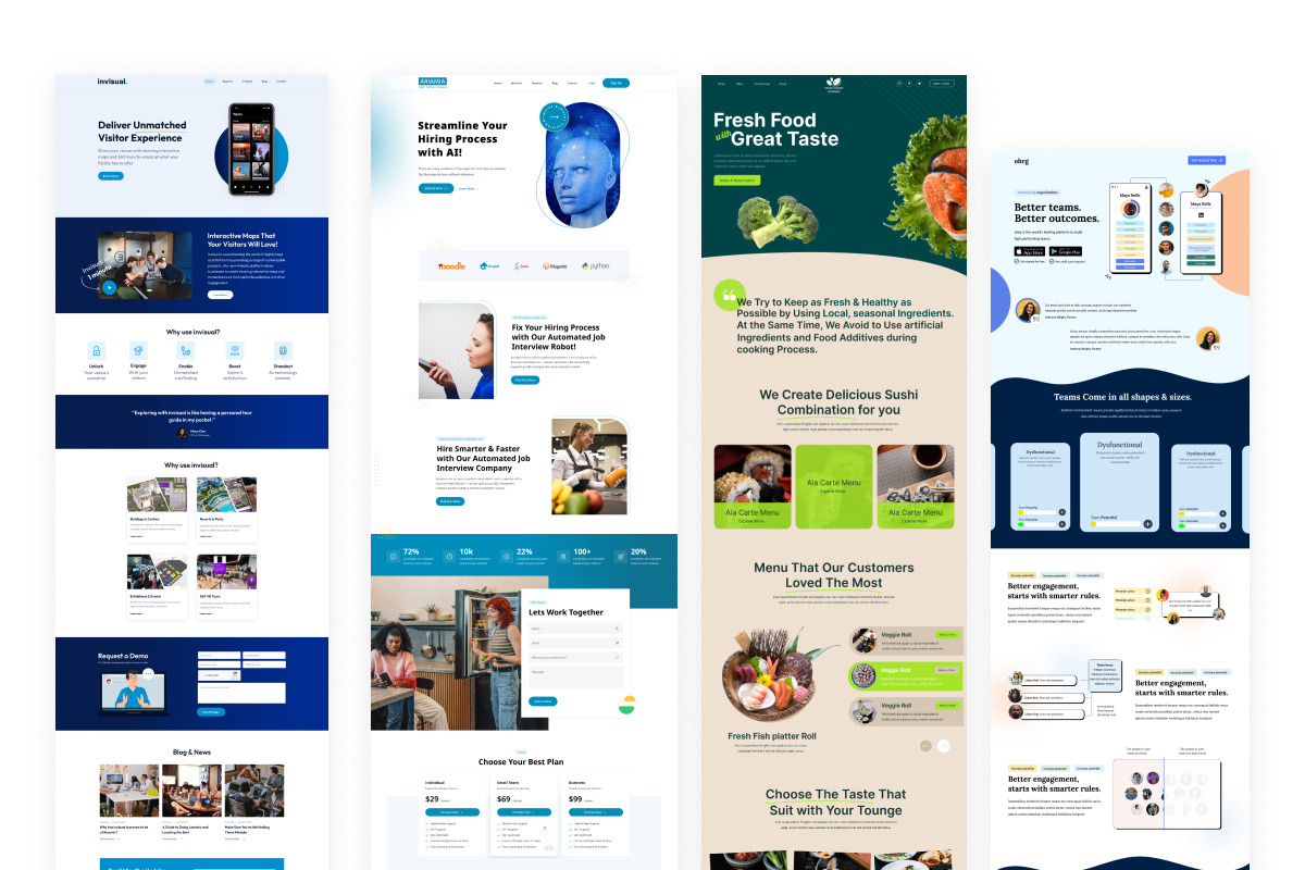 12+ Home Pages IN 1 File, an UI Kit Template by ArtGalaxy (Photo 1 of 4)