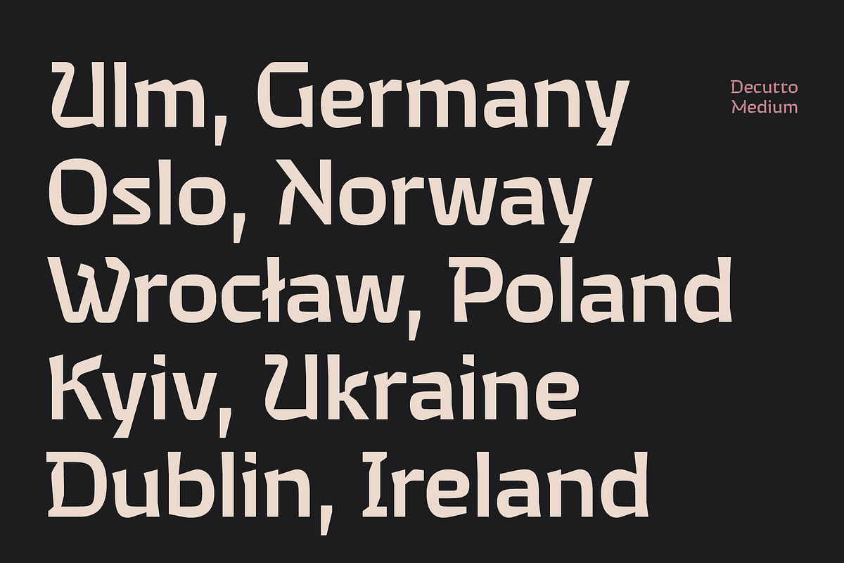 Decutto typeface, a Sans Serif Font by Michael Rafailyk (Photo 2 of 6)