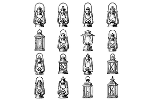 Lanterns Illustration Set, an Object Graphic by RT Studio