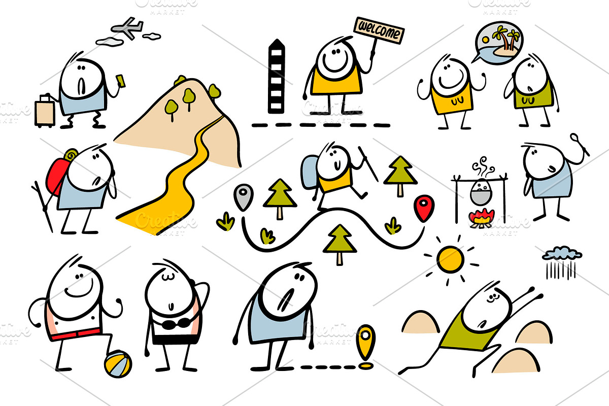 Cartoon tourism set 1., a Person Illustration by eka panova (Photo 6 of 7)