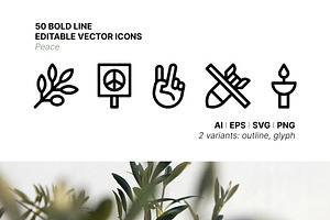 50 Peace Icons, an Outline Icon by Side Project