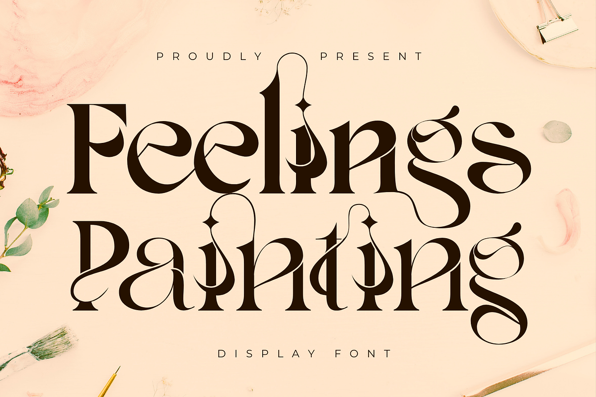 Feelings Painting | Ligature Font, a Serif Font by 177Studio (Photo 1 of 9)