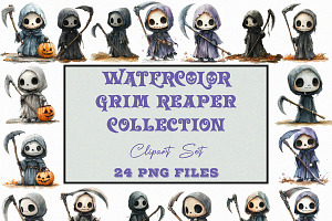 Watercolor Grim Reaper Collection