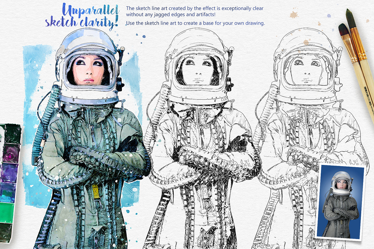 Illustration Sketch PS Action, an Action Add-On by IndWorks Design (Photo 6 of 10)